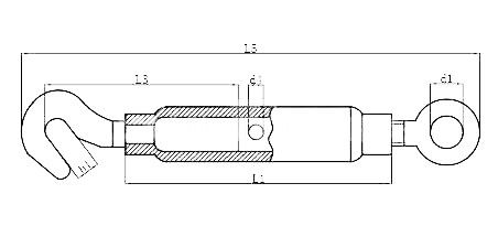 US Type Drop Forged Galvanized Turnbuckle Нержавеющая сталь крючок глазный поворотный механизм